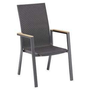 Kettler Rasmus Teak Stapelsessel Aluminium/Outdoorgewebe