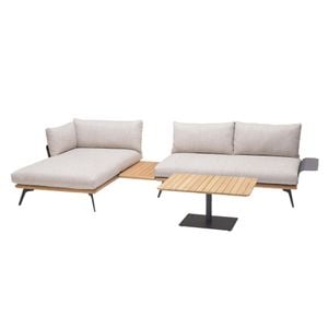 LifestyleGarden Pearl Ecklounge Aluminium/Teak/Olefin