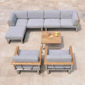 Zebra Belvedere Ecklounge inkl. Loungetisch Edelstahl/Olefin