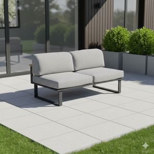 Zebra Belvedere Gartenloungesofa Edelstahl/Tuvatextil