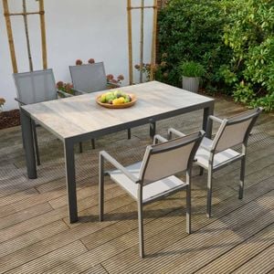 Siena Garden Leeds Gartenmöbel-Set M (4 Plätze) Tisch 160x90cm