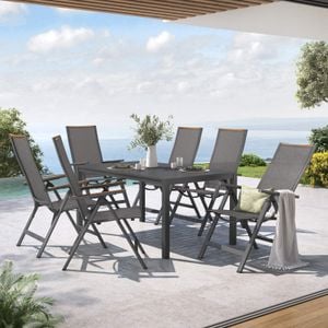 OUTLIV. Jacob Gartenmöbel-Set M verstellbar (4 Plätze) Tisch 155x90cm