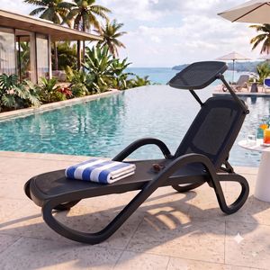 Nardi Alfa 2-teiliges Set Gartenliege & Sonnendach Kunststoff/Textilene