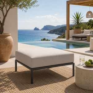 HOUE Level 2 Loungehocker Aluminium/Sunbrella