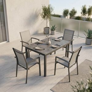 Siena Garden Velia Gartenmöbel-Set M (4 Plätze) mit OUTLIV. Tisch 160x90cm