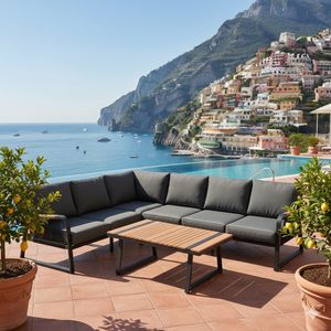 OUTLIV. Siena Ecklounge inkl. Loungetisch Aluminium/Rope/Spun Polyester