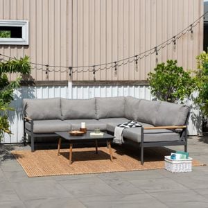LifestyleGarden Amber Ecklounge inkl. Loungetisch Aluminium/Olefin/Teak