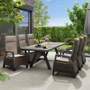 Siena Garden Cordio Gartenmöbel-Set L (6 Plätze) Tisch 205/265x103cm