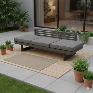 Stern New Holly Diningsofa verstellbar Aluminium/Outdoorstoff