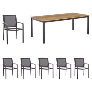 Zebra Alex Gartenmöbel-Set 7-tlg. mit OUTLIV. Tisch 220x100cm