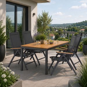 OUTLIV. Kobe Gartenmöbel-Set M (4 Plätze) Tisch 160x90cm