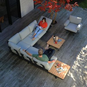 Zebra Sky Ecklounge verstellbar inkl. Loungetisch Aluminium/Sunproof