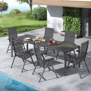 Kettler Basic Plus Gartenmöbel-Set 7-tlg.+Tisch 160/267x91cm