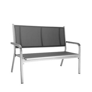 Kettler Basic Plus 2-Sitzer-Gartenbank Aluminium/Outdoorgewebe