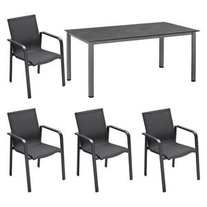 OUTLIV. Julia Gartenmöbel-Set M (4 Plätze) mit Kettler Cubic Tisch 160x95cm