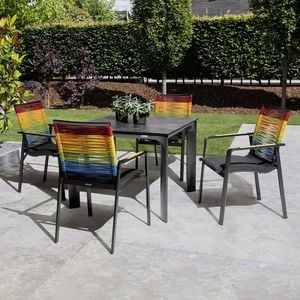 Kettler Diamond Gartenmöbel-Set 5-tlg. Tisch 95x95cm