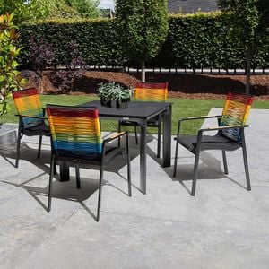 Kettler Diamond Gartenmöbel-Set 5-tlg. Tisch 95x95cm