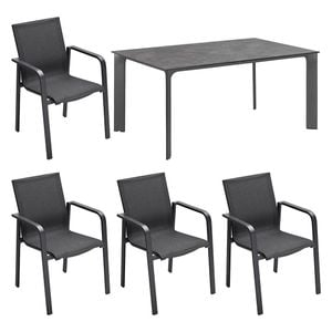 OUTLIV. Julia Gartenmöbel-Set M (4 Plätze) mit Kettler Cubic Tisch 160x95cm