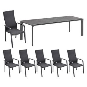 OUTLIV. Julia Gartenmöbel-Set L (6 Plätze) mit Kettler Diamond Tisch 220x95 cm