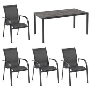 Kettler Tampa Gartenmöbel-Set M (4 Plätze) mit OUTLIV. Tisch 160x90 cm