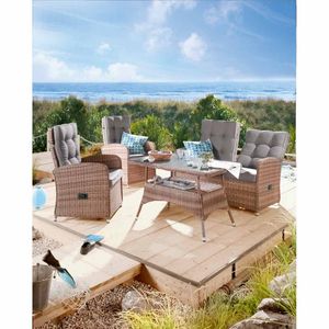 LC Garden Monaco Dininglounge 4-teilig Geflecht inklusive Tisch