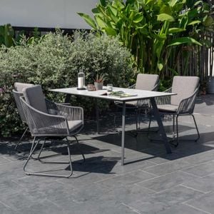 LifestyleGarden Opal Gartenmöbel-Set 5-tlg. Tisch 160x90cm