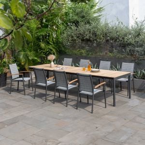 LifestyleGarden Topaz Gartenmöbel-Set XL (8 Plätze) Tisch 227/279/331x90cm