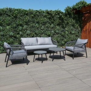 OUTLIV. Charleston Loungeset Aluminium/Olefin/Rope