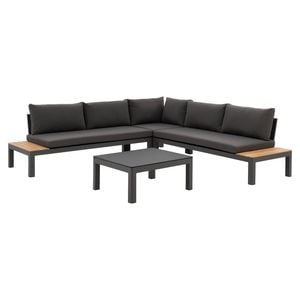 OUTLIV. Freddo Ecklounge 4-teilig Aluminium/Polster/Teak
