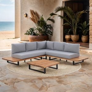 OUTLIV. Haven Ecklounge 3-tlg. Aluminium/Akazie Anthrazit/Natur