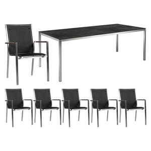 Zebra One Gartenmöbelset 7-tlg. mit Tisch 180x100 cm