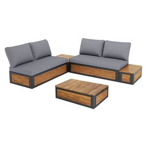 OUTLIV. Paros Loungeset Aluminium/Teak/Olefin