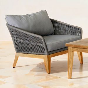 OUTLIV. Santorin Loungesessel Teak/Rope/Olefin