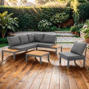 OUTLIV. Venedig Ecklounge 4-tlg. Aluminium/Akazie