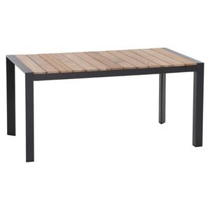 Siena Anthrazit 2er Baros Garden Beistelltische Aluminium/Teak Set