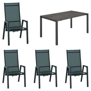 Siena Garden Savona Gartenmöbel-Set 5-tlg. Tisch 160/217/267x92cm
