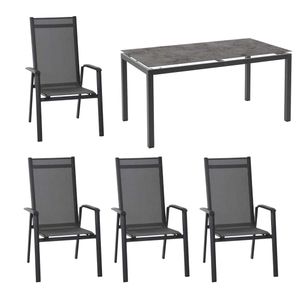 Siena Garden Solana Gartenmöbelset 5-tlg. mit Tisch 160x90cm