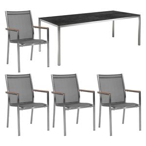 Stern Cardiff Gartenmöbel-Set 5-tlg. mit OUTLIV. Tisch 140x80cm