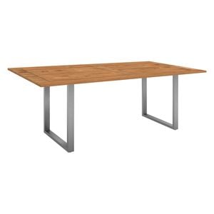 Stern Viona Kufentisch 180x100cm Edelstahl/Teak