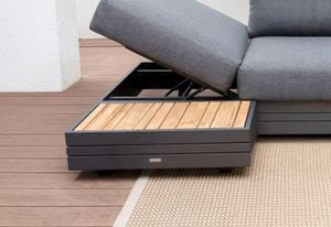 Zebra Cubo Loungetisch Aluminium/Teak