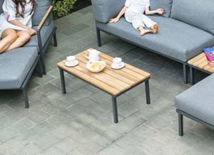 Zebra Hudson Loungetisch 94,5x48,5x36cm Edelstahl/Teak