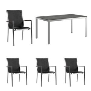Zebra One Gartenmöbel-Set 5-tlg. Tisch 160x90cm