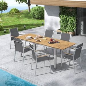 Zebra One Gartenmöbel-Set 7-tlg. Tisch 180/240x90cm