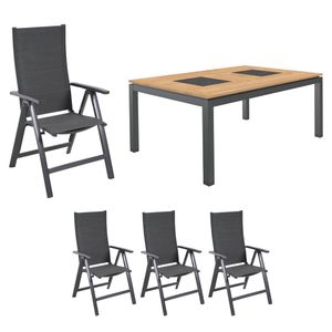 OUTLIV. Falun Gartenmöbelset 5-tlg. mit Ausziehtisch180/240x100cm