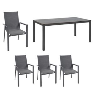 OUTLIV. Falun Gartenmöbelset 5-tlg. mit Gartentisch 160x90cm