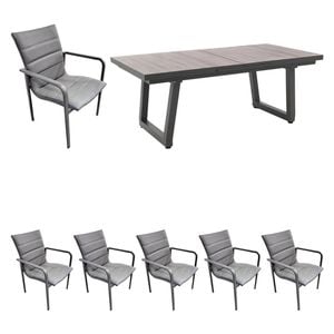 OUTLIV. Fontana Gartenmöbelset 7-tlg. mit Ausziehtisch 200/260x100 cm