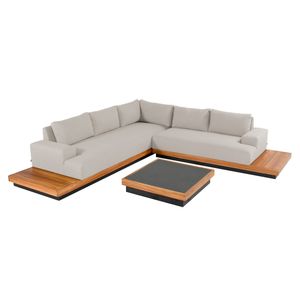 Hartman Santiago Ecklounge +Tisch 86x86 cm Aluminium/Teak/Sunbrella