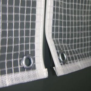 Heinemeyer Schutzhülle 95x95cm für Tische, Poly-Gitter-Folie transparent, Höhe ca. 72 cm