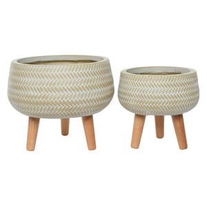 Kaemingk Alex Pflanztopf-Set 2-tlg. Fibre Clay