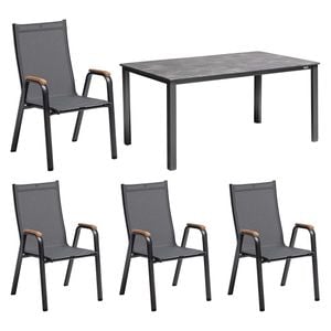 Kettler Cirrus Gartenmöbel-Set 5-tlg. Tisch 160x90cm